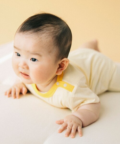 BEAMS mini（ビームスミニ）の「半袖 スマイル ロンパース 2025SS（70～80cm）（ロンパース・キッズ・ホワイト系その他7/ホワイト系その他5/レッド系その他2/サックスブルー・80/70）」の8枚目の写真