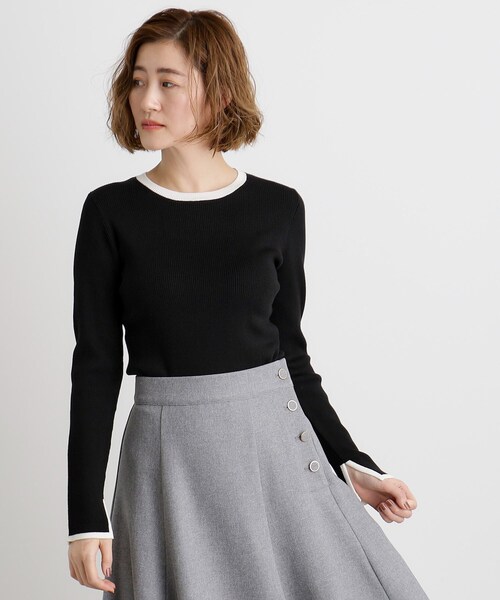 grove（グローブ）の「【抗ピル／MW】リブニットプルオーバー（ニット/セーター・レディース・ブラック/ピンク/ホワイト系5/オフホワイト・03/02/01/04/05）」の17枚目の写真