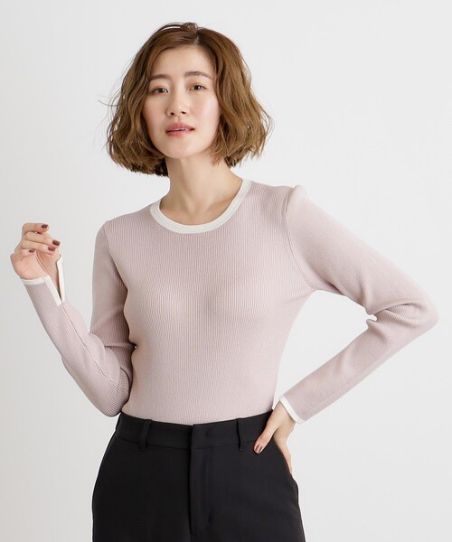 grove（グローブ）の「【抗ピル／MW】リブニットプルオーバー（ニット/セーター・レディース・ブラック/ピンク/ホワイト系5/オフホワイト・03/02/01/04/05）」の20枚目の写真