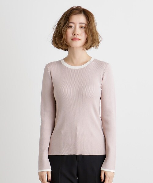 grove（グローブ）の「【抗ピル／MW】リブニットプルオーバー（ニット/セーター・レディース・ブラック/ピンク/ホワイト系5/オフホワイト・03/02/01/04/05）」の5枚目の写真