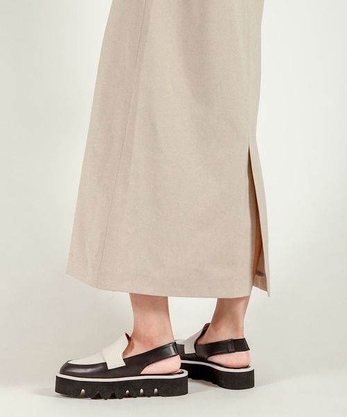 ALL BLACK(オールブラック)の「【本革/厚底/3.5cm】バックベルトローファー(ローファー・レディース・グレー/ホワイト×ブラック・38/37/36/35)」の9枚目の写真