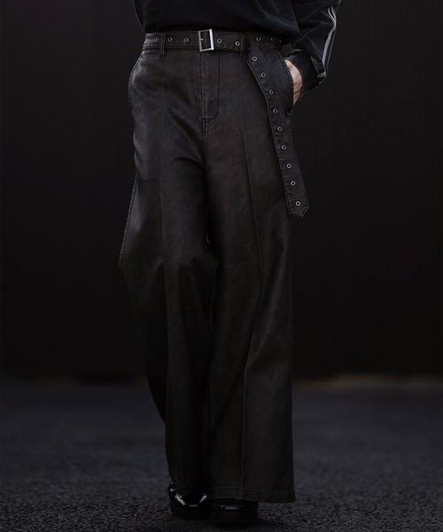 CLEL】Vintage Design Belted Flare Pants/ヴィンテージデザイン 