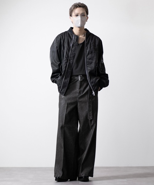 パンツ vintage leather flare pants seyto（セイト）の「Vintage like fake leather flare pants
