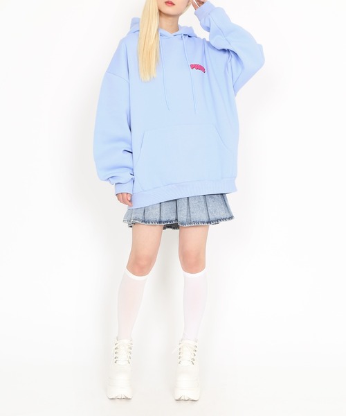 PUNYUS(プニュズ)の「【裏起毛】Rabbit girl 裏起毛ビッグパーカー(パーカー・レディース・サックスブルー/ブラック・3/4)」の16枚目の写真