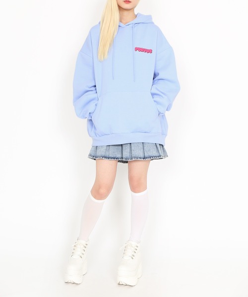 PUNYUS(プニュズ)の「【裏起毛】Rabbit girl 裏起毛ビッグパーカー(パーカー・レディース・サックスブルー/ブラック・3/4)」の14枚目の写真