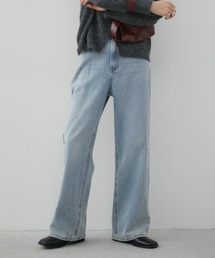 Aunt Marie's | ワイドストレートデニム【S,M,Lサイズ展開/低身長/高身長にも/美脚見えシルエット](デニムパンツ)