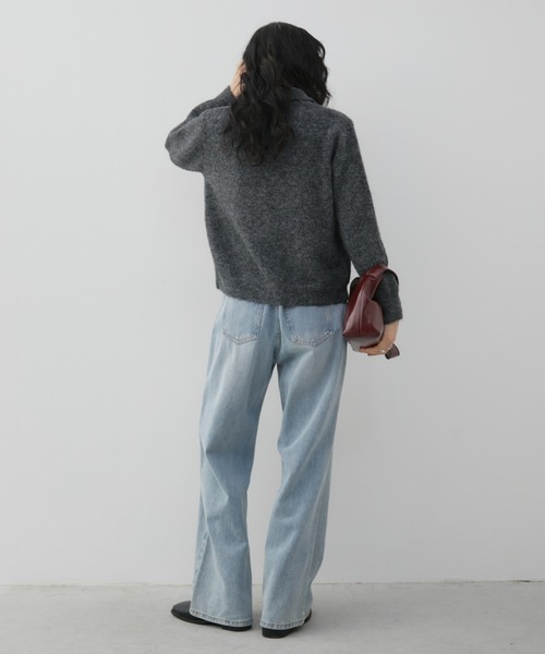 Aunt Marie's（アントマリーズ）の「ワイドストレートデニム【S,M,Lサイズ展開/低身長/高身長にも/美脚見えシルエット]（デニムパンツ・レディース・ブルー/ネイビー/ライトブルー・SMALL/MEDIUM/LARGE）」の20枚目の写真