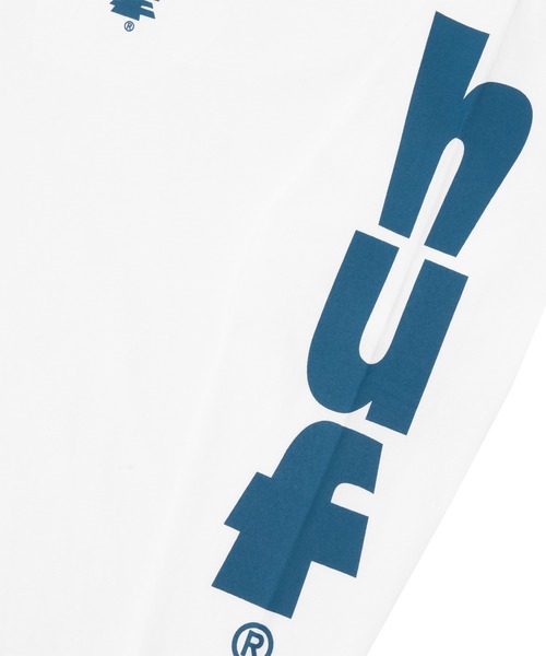 HUF(ハフ)の「MEGABLAST STRETCH LS TEE / HUF ハフ ヘビーウェイト ロングスリーブTシャツ ロンT(Tシャツ/カットソー・メンズ・ネイビー/ブラック/ホワイト/パープル系その他・X-SMALL/SMALL/MEDIUM/LARGE/X-LARGE/XX-LARGE)」の9枚目の写真