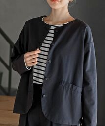 rps | 麻混ノーカラージャケット(ノーカラージャケット)