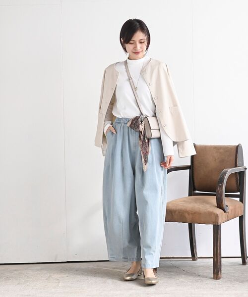 rps(アールピーエス)の「麻混ノーカラージャケット(ノーカラージャケット・レディース・アイボリー/ブラック/ネイビー・フリー)」の19枚目の写真