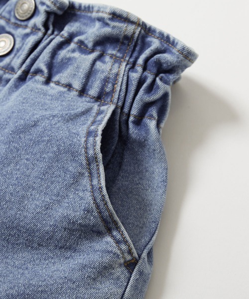 devirock(デビロック)の「ストレッチデニム ハイウエスト フリルショートパンツ(デニムパンツ・キッズ・オフホワイト/ブルー系1/ブラック系1/ネイビー系1・100cm/110cm/120cm/130cm/140cm/150cm/160cm)」の10枚目の写真