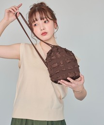 LinoU.（リノユー）の「ポコポコジャガードナップサック（ショルダーバッグ）」