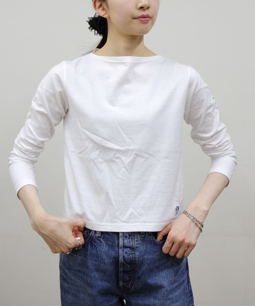 ORCIVAL(オーシバル)の「ORCIVAL/オーシバル ボートネックロングスリーブプルオーバー ソリッド BOATNECK LONGSLEEVE P.O. SOLID OR-C0414 BFJ(Tシャツ/カットソー・レディース・ホワイト/ブラック・2)」の2枚目の写真