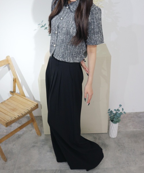 CeLess（セレス）の「【UNISEX】Wide Slacks / ワイドスラックス（スラックス・レディース・ブラック/グレー・S/M/L）」の12枚目の写真