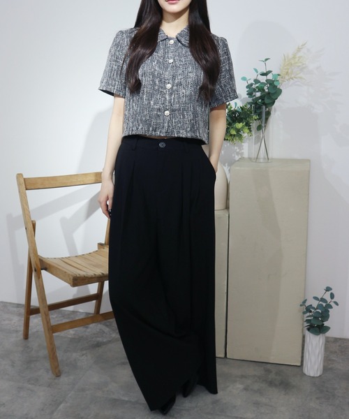 CeLess（セレス）の「【UNISEX】Wide Slacks / ワイドスラックス（スラックス・レディース・ブラック/グレー・S/M/L）」の10枚目の写真