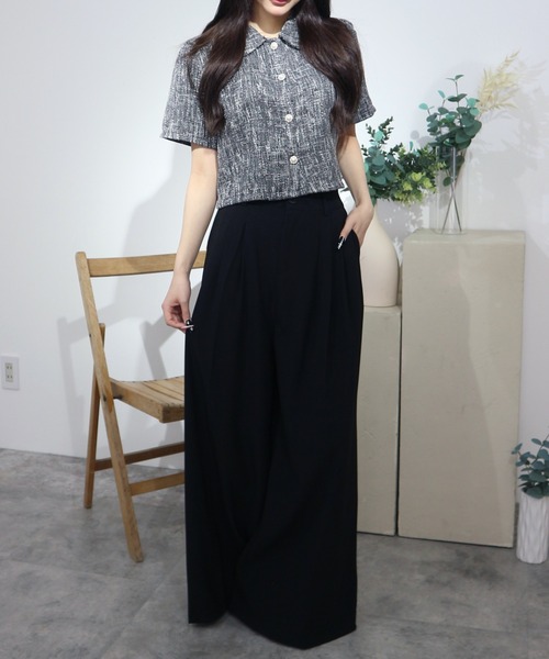 CeLess（セレス）の「【UNISEX】Wide Slacks / ワイドスラックス（スラックス・レディース・ブラック/グレー・S/M/L）」の11枚目の写真