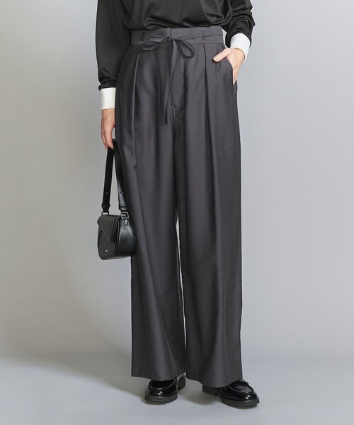 BEAUTY&YOUTH UNITED ARROWS（ビューティーアンドユースユナイテッドアローズ）の「ツイル リボンベルト ワイドパンツ（その他パンツ・レディース・ネイビー/ベージュ/ダークグレー/その他・XS/M/S）」の9枚目の写真