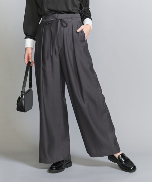 あーちゃん✨B&Y ツイル リボンベルト ワイドパンツ あーちゃん様専用✨B&Y ツイル リボンベルト ワイドパンツ