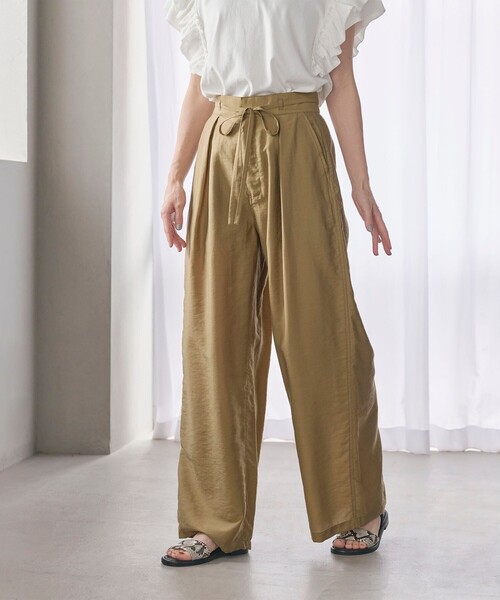 BEAUTY&YOUTH UNITED ARROWS（ビューティーアンドユースユナイテッドアローズ）の「ツイル リボンベルト ワイドパンツ（その他パンツ・レディース・ネイビー/ベージュ/ダークグレー/その他・XS/M/S）」の18枚目の写真
