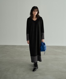 STYLE DELI（スタイルデリ）の「【MADE IN JAPAN】配色Uネックワンピース（ワンピース）」