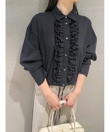 シアーフリルドロストショートシャツ