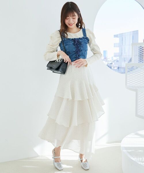 MAJESTIC LEGON(マジェスティックレゴン)の「∞エアリーティアードスカート(スカート・レディース・ブラック/ホワイト系その他2/アイボリー・SMALL/MEDIUM/X-SMALL)」の22枚目の写真