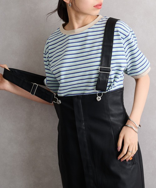 STAR&STRIPE(スターアンドストライプ)の「【STAR&STRIPE】ボーダーリンガーTシャツ RINGER TEE SSMD-028(Tシャツ/カットソー・レディース・ブラック/ブルー/レッド/グリーン/ピンク/ネイビー/ベージュ/ブラック系その他2/グレイッシュベージュ/サックスブルー/ライトブルー/グレー/ライトブラウン/ブラウン/ライトグレー/モカ・M)」の13枚目の写真