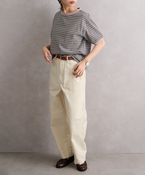 STAR&STRIPE（スターアンドストライプ）の「【STAR&STRIPE】ボーダーリンガーTシャツ RINGER TEE SSMD-028（Tシャツ/カットソー・レディース・ブラック/ブルー/レッド/グリーン/ピンク/ネイビー/ベージュ・M）」の14枚目の写真