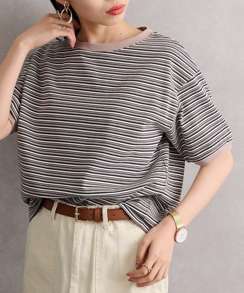 STAR&STRIPE（スターアンドストライプ）の「【STAR&STRIPE】ボーダーリンガーTシャツ RINGER TEE SSMD-028（Tシャツ/カットソー・レディース・ブラック/ブルー/レッド/グリーン/ピンク/ネイビー/ベージュ・M）」の10枚目の写真