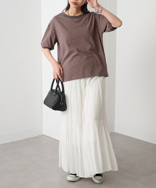 STAR&STRIPE（スターアンドストライプ）の「【STAR&STRIPE】ボーダーリンガーTシャツ RINGER TEE SSMD-028（Tシャツ/カットソー・レディース・ブラック/ブルー/レッド/グリーン/ピンク/ネイビー/ベージュ・M）」の19枚目の写真