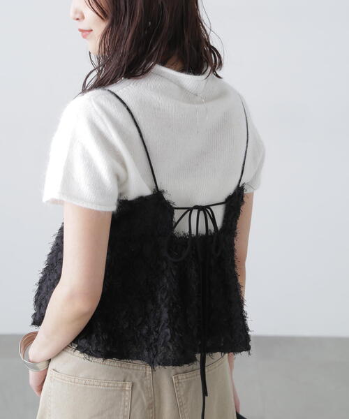 FREE'S MART(フリーズマート)の「◆シャギーフリルキャミビスチェ(シャツ/ブラウス・レディース・ブラック/ホワイト・FREE)」の5枚目の写真