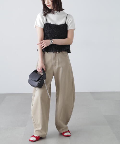 FREE'S MART(フリーズマート)の「◆シャギーフリルキャミビスチェ(シャツ/ブラウス・レディース・ブラック/ホワイト・FREE)」の8枚目の写真