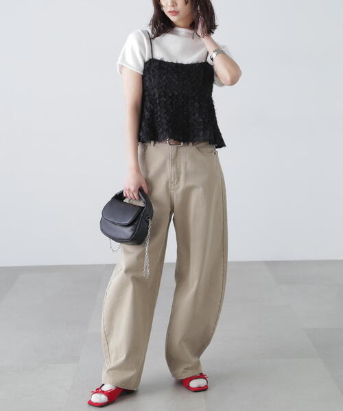 FREE'S MART(フリーズマート)の「◆シャギーフリルキャミビスチェ(シャツ/ブラウス・レディース・ブラック/ホワイト・FREE)」の9枚目の写真