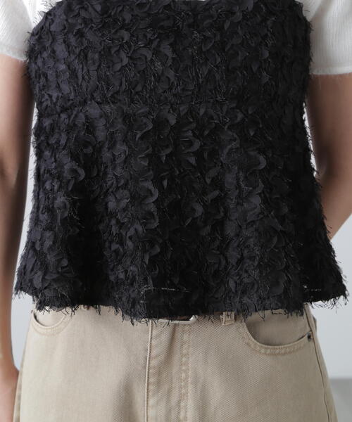 FREE'S MART(フリーズマート)の「◆シャギーフリルキャミビスチェ(シャツ/ブラウス・レディース・ブラック/ホワイト・FREE)」の20枚目の写真