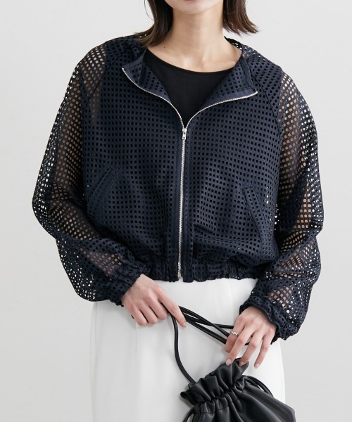 【新品・未使用】黒のメッシュブルゾン メッシュブルゾン（ブルゾン）｜nissen（ニッセン）の