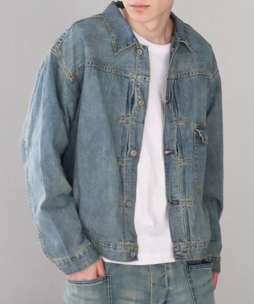 HOUSTON(ヒューストン)の「【HOUSTON/ヒューストン】US COTTON TYPE1 DENIM JACKET/USコットンタイプワンデニムジャケット(デニムジャケット・メンズ・ブルー系その他2/ブルー系その他3/ブルー系その他・XL/L/M)」の2枚目の写真