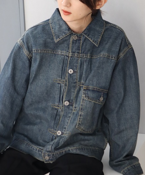 HOUSTON(ヒューストン)の「【HOUSTON/ヒューストン】US COTTON TYPE1 DENIM JACKET/USコットンタイプワンデニムジャケット(デニムジャケット・メンズ・ブルー系その他2/ブルー系その他3/ブルー系その他・XL/L/M)」の3枚目の写真