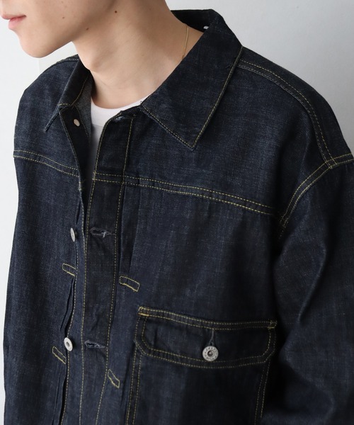 HOUSTON(ヒューストン)の「【HOUSTON/ヒューストン】US COTTON TYPE1 DENIM JACKET/USコットンタイプワンデニムジャケット(デニムジャケット・メンズ・ブルー系その他2/ブルー系その他3/ブルー系その他・XL/L/M)」の1枚目の写真