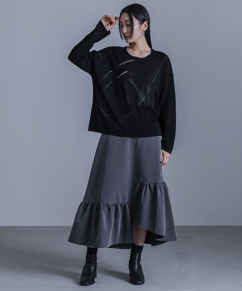 kOhAKU（コハク）の「『アシンメトリースカート』（スカート・レディース・ブラック/グレー・1/2）」の21枚目の写真
