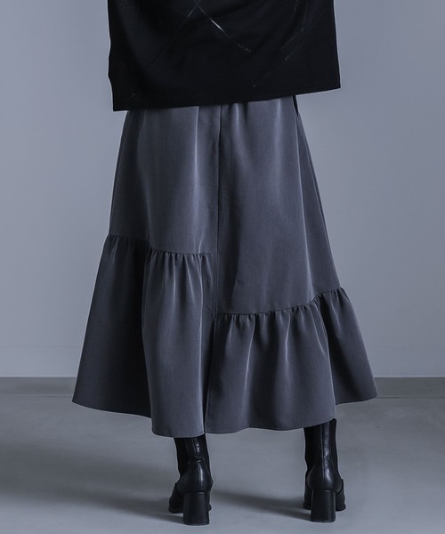 kOhAKU（コハク）の「『アシンメトリースカート』（スカート・レディース・ブラック/グレー・1/2）」の22枚目の写真
