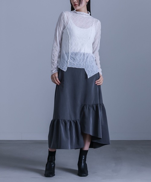 kOhAKU（コハク）の「『アシンメトリースカート』（スカート・レディース・ブラック/グレー・1/2）」の17枚目の写真