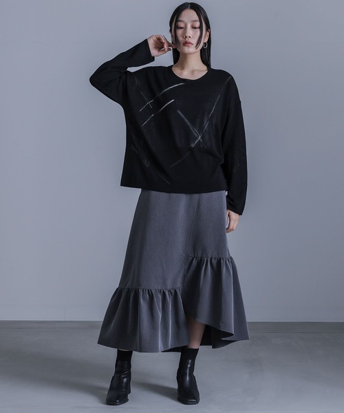 kOhAKU（コハク）の「『アシンメトリースカート』（スカート・レディース・ブラック/グレー・1/2）」の20枚目の写真