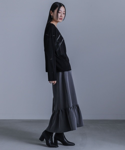 kOhAKU（コハク）の「『アシンメトリースカート』（スカート・レディース・ブラック/グレー・1/2）」の19枚目の写真