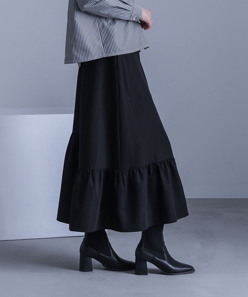 kOhAKU（コハク）の「『アシンメトリースカート』（スカート・レディース・ブラック/グレー・1/2）」の9枚目の写真