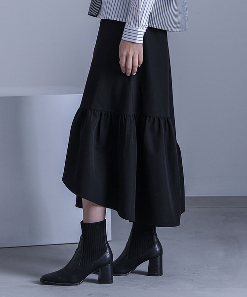 kOhAKU（コハク）の「『アシンメトリースカート』（スカート・レディース・ブラック/グレー・1/2）」の11枚目の写真