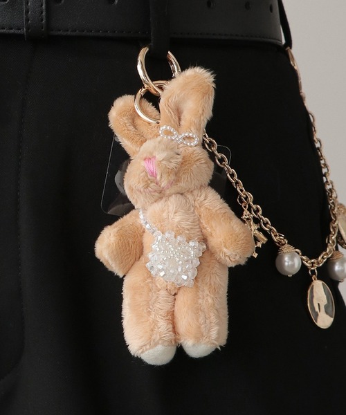 おめかしうさぎ　ぬいぐるみ　マスコット　キーホルダー　キーチェーン ROOP TOKYO Plush Rabbit Keychain/おめかしうさぎぬいぐるみ