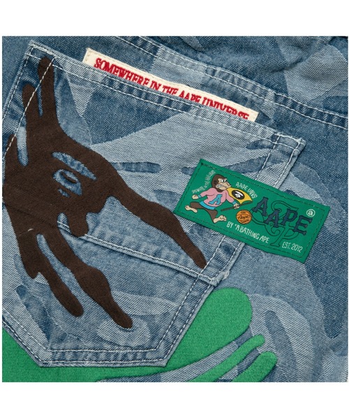A BATHING APE tiger denim pants エイプ デニム A BATHING APE(アベイシングエイプ) 00's Double knee denim