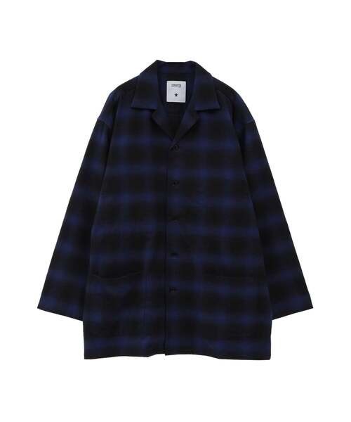 CONVERSE TOKYO(コンバーストウキョウ)の「OVERSIZED FLANNEL CHECKED SHIRT JACKET(シャツ/ブラウス・レディース・ブラック/ネイビー・MEDIUM/SMALL)」の1枚目の写真