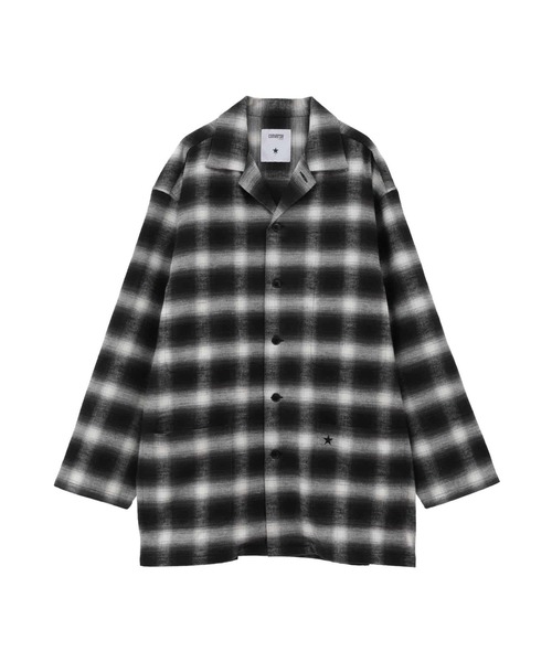 CONVERSE TOKYO(コンバーストウキョウ)の「OVERSIZED FLANNEL CHECKED SHIRT JACKET(シャツ/ブラウス・レディース・ブラック/ネイビー・MEDIUM/SMALL)」の2枚目の写真