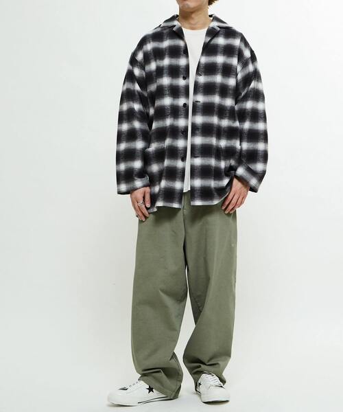 CONVERSE TOKYO(コンバーストウキョウ)の「OVERSIZED FLANNEL CHECKED SHIRT JACKET(シャツ/ブラウス・レディース・ブラック/ネイビー・MEDIUM/SMALL)」の8枚目の写真